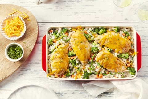 Poulet Crémeux et Riz Cuits au Four