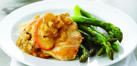 Poulet dans une Sauce aux Pommes et à la Moutarde