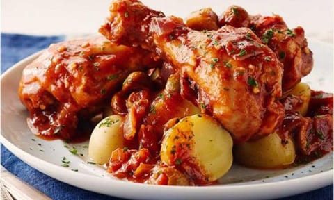 POULET ESPAGNOL PIQUANT AUX OLIVES VERTES