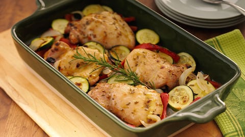 Poulet et Légumes Rôtis à L’ail