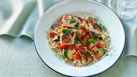 Poulet Grillé avec Couscous aux Légumes