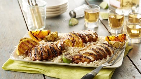 Poulet Grillé Margarita et Salade de Fruits