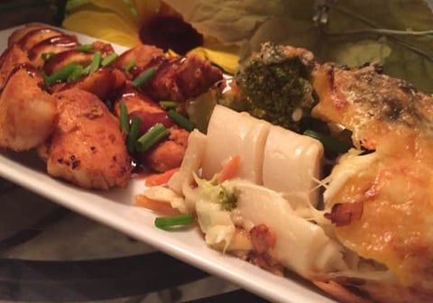 Poulet Mariné avec Gratin de Légumes