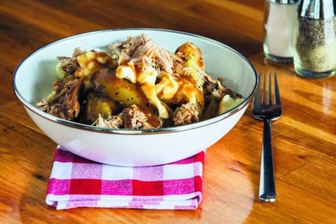 Poutine au Porc Effiloché et au Bourbon