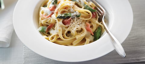 Fettucini au Prosciutto et aux Asperges