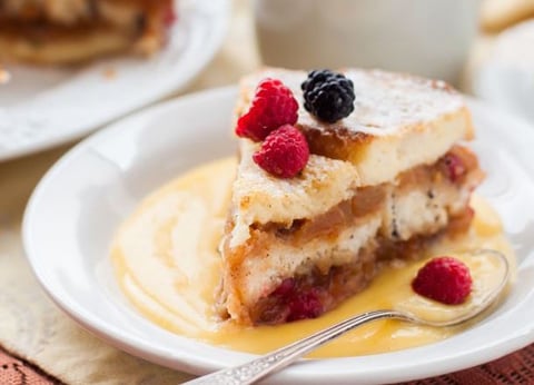 Pudding de Pain Perdu à la Crème Anglaise