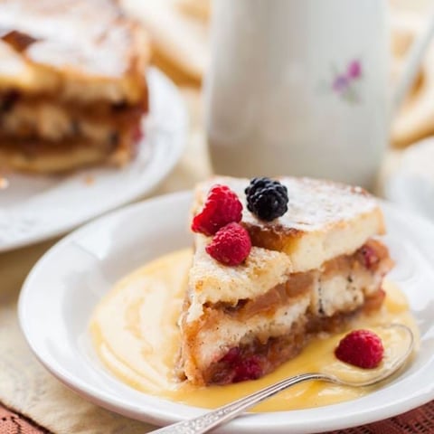 Pudding de Pain Perdu à la Crème Anglaise