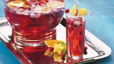 Punch aux Canneberges et aux Framboises