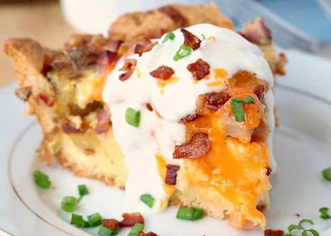Quiche au Fromage, Patates et Bacon