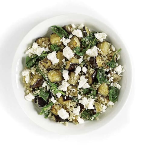 Quinoa à L’aubergine et aux Épinards