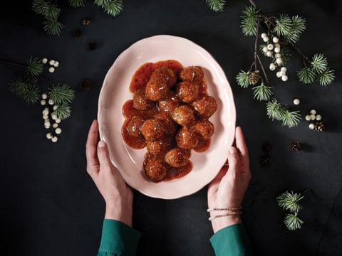 Ragoût de Boulettes Végétarien, Sauce Tomatée à L’érable
