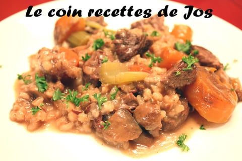 MIJOTÉ DE BOEUF AUX LÉGUMES ET À L'ORGE (MIJOTEUSE)