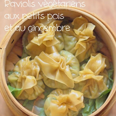 Raviolis Vapeur aux Petits Pois et au Gingembre (végé)