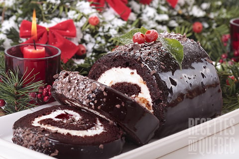 Bûche au Chocolat, Mascarpone et Vanille