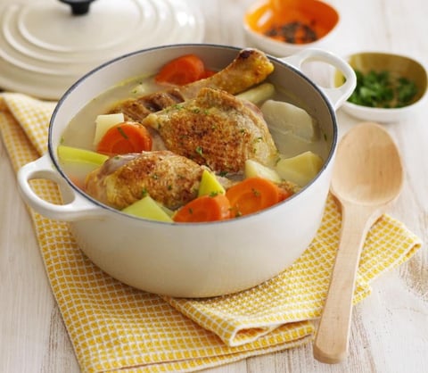 Mijoté de Légumes D’hiver et Poulet Rôti