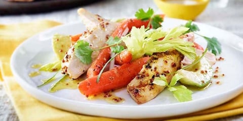 Santé Salade aux Carottes Grillées et au Poulet