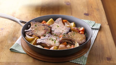 Repas de Côtelettes de Porc à la Poêle