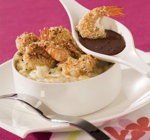 Risotto de Crevettes et Saint Jacques Sauce Chocolat (St-Valentin)