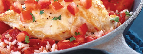 RIZ ASSAISONNÉ AUX TOMATES ET AU POULET