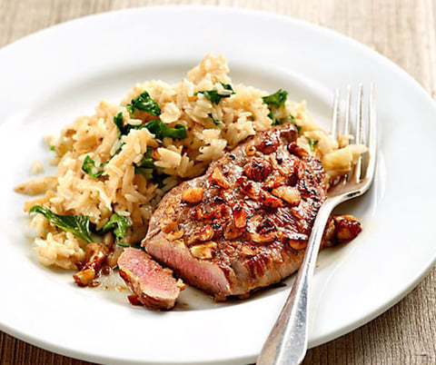 Riz au Céleri et Escalope de Bœuf