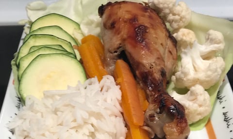 Riz Basmati, Pilons de Poulet et Légumes