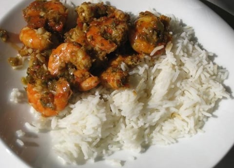 Riz et Crevettes Saucées
