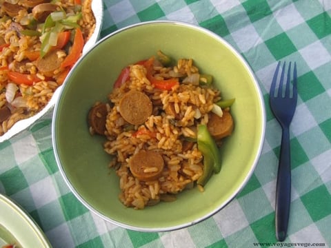 Riz Express aux Saucisses Végé