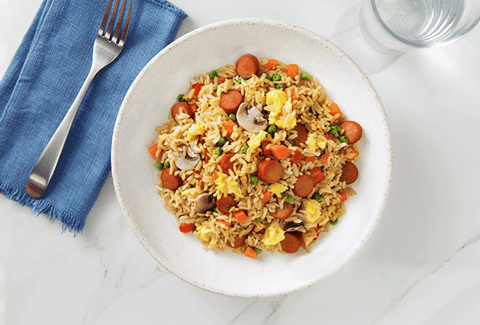 Riz Non Frit à la Saucisse Fumée Top Dogs