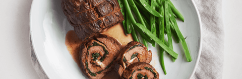 Rôti de Bavette de Boeuf Farcie au Fromage