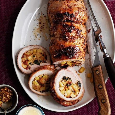 Rôti de Porc Farci à la Pomme et au Bacon