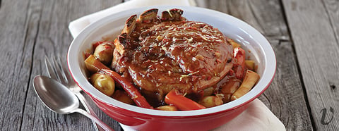 RÔTI DE CÔTES CROISÉES DE VEAU DE LAIT DU QUÉBEC BRAISÉ, STYLE OSSO BUCO