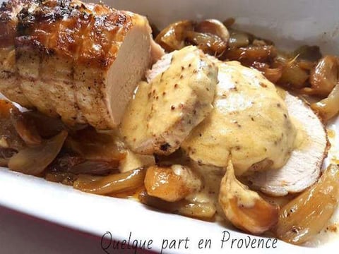 Roti de Porc à la Sauce Moutarde