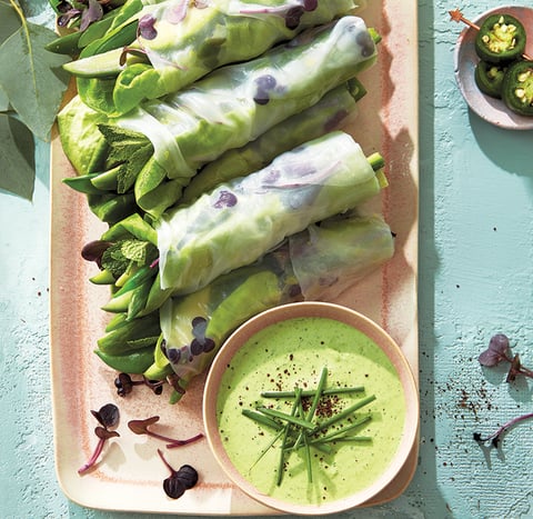 Rouleaux Avocat, Pois mange-tout et Verdures