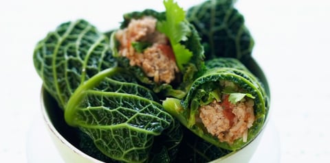 Rouleaux de Chou Vert Farci à L'agneau