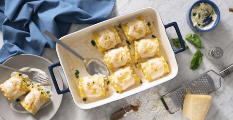 Rouleaux de Lasagne aux Trois Fromage