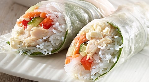 Rouleaux de Printemps frais avec Feta Tre Stelle® et Poulet