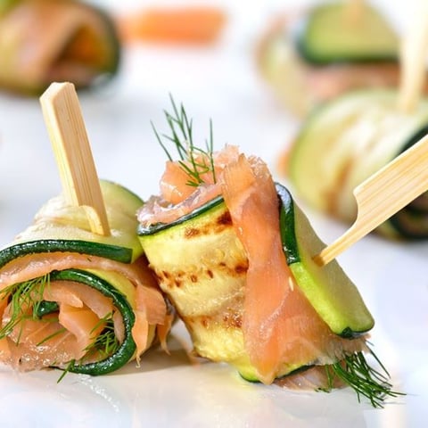Roulés Apéritifs de Courgettes au Saumon Fume