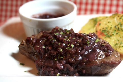 Rumsteak sauce Échalote au Vin Rouge