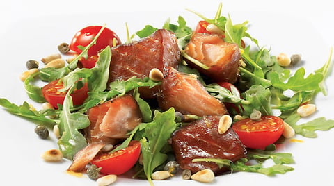 Salade au Saumon Fumé à Chaud