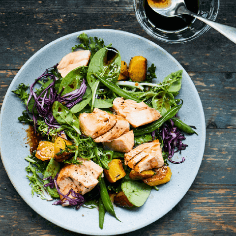 Salade D’automne au Saumon à L’asiatique