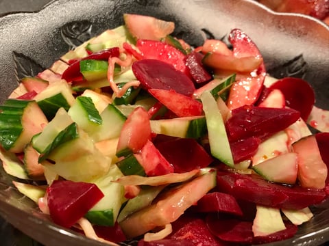 Salade de Betteraves et Choux, Concombres