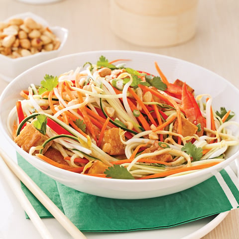 Salade de Courgettes et Tofu Façon Pad Thaï