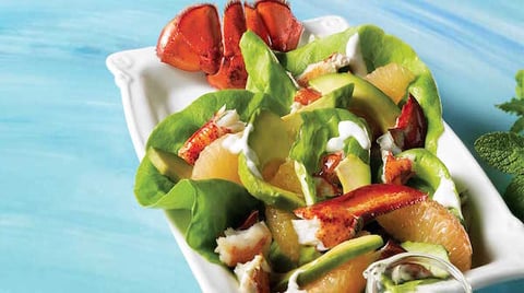 Salade de Homard Grillé au Pamplemousse Rose et à L’avocat