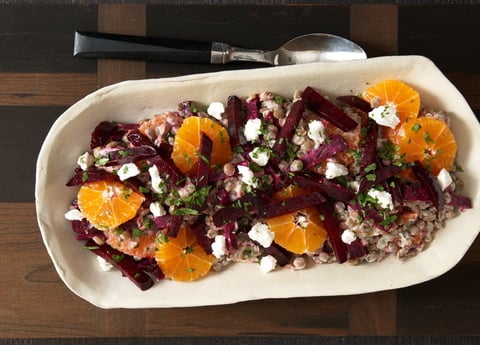Salade de Lentilles aux Agrumes avec Fromage de Chèvre