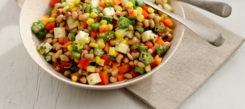 Salade de Maïs, Okras et Doliques à Oeil Noir