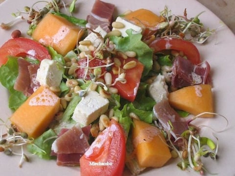 Salade de Melon et sa Vinaigrette Chaude au Porto
