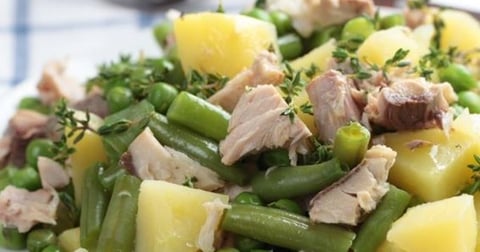 Salade de Pommes de Terre au Thon, Haricots et Petits Pois