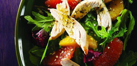 Salade de Poulet au Citron et à la Roquette avec la Vinaigrette D’estragon