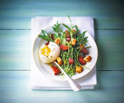 Salade de Roquette au Chorizo et Oeufs Mollets