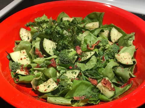 Salade de Verdure, Bacon et Vinaigre Balsamique